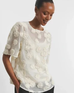 Joanna Hope Floral Textured Blouse