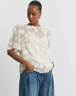 Joanna Hope Floral Textured Blouse