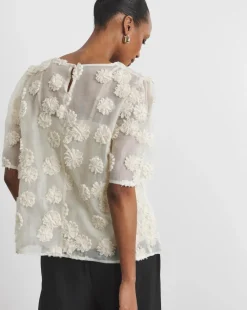 Joanna Hope Floral Textured Blouse