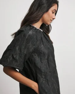 Joanna Hope Jacquard Shift Dress With Diamante Trim