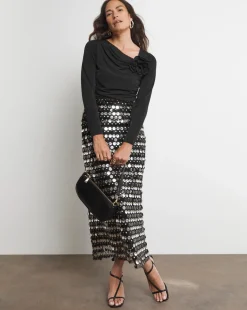 Joanna Hope Jersey Ruched Top With Detachable Corsage