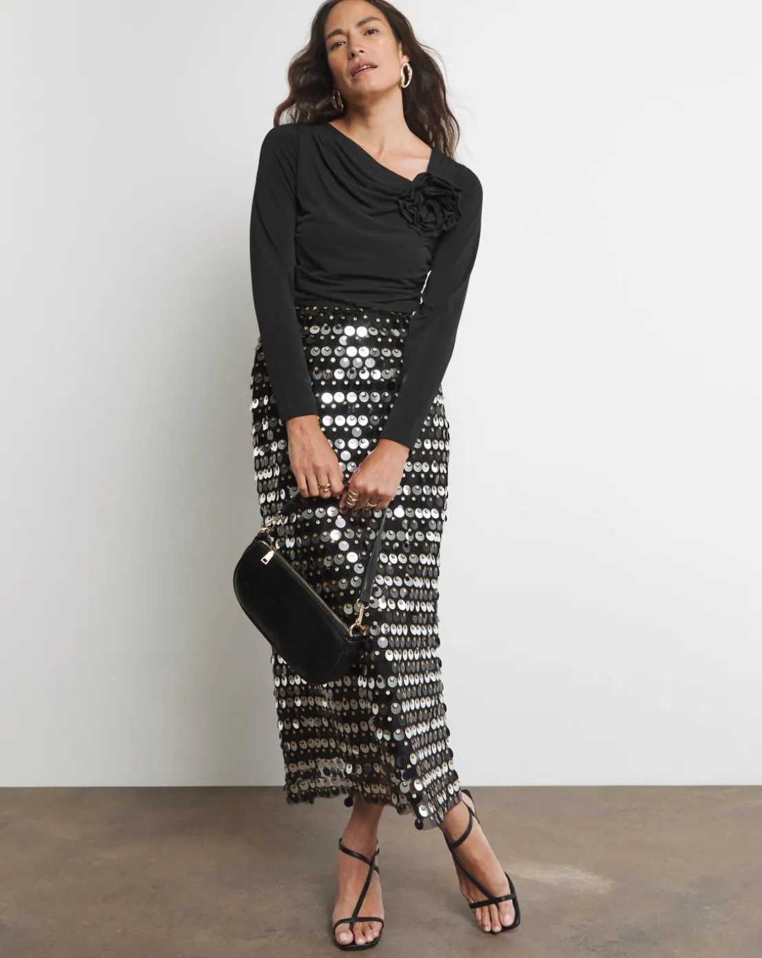 Joanna Hope Jersey Ruched Top With Detachable Corsage