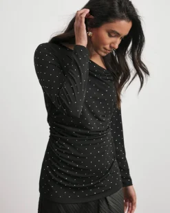 Joanna Hope Jersey Top With Studs