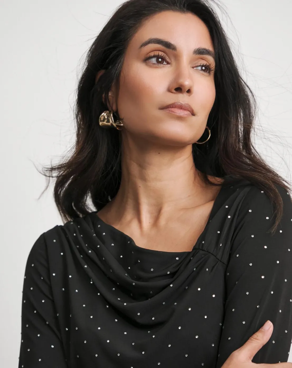 Joanna Hope Jersey Top With Studs