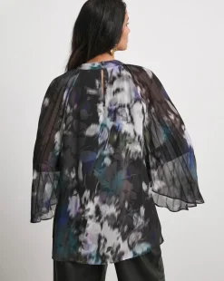 Joanna Hope Keyhole Pleated Blouse