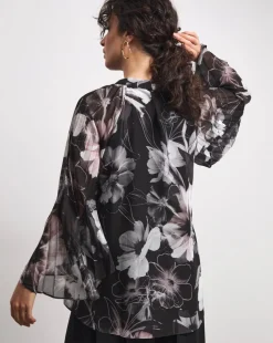 Joanna Hope Keyhole Pleated Blouse