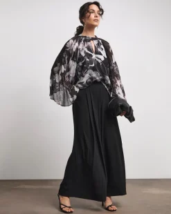 Joanna Hope Keyhole Pleated Blouse