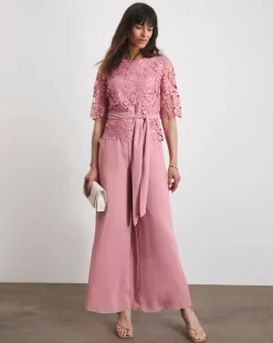 Joanna Hope Lace Jumpsuit