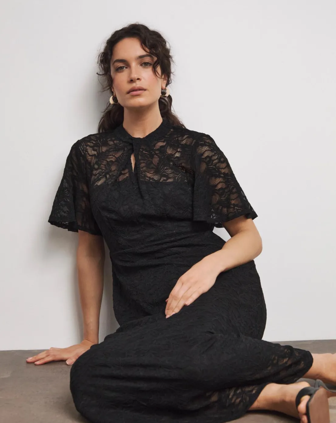 Joanna Hope Lace Midi Dress