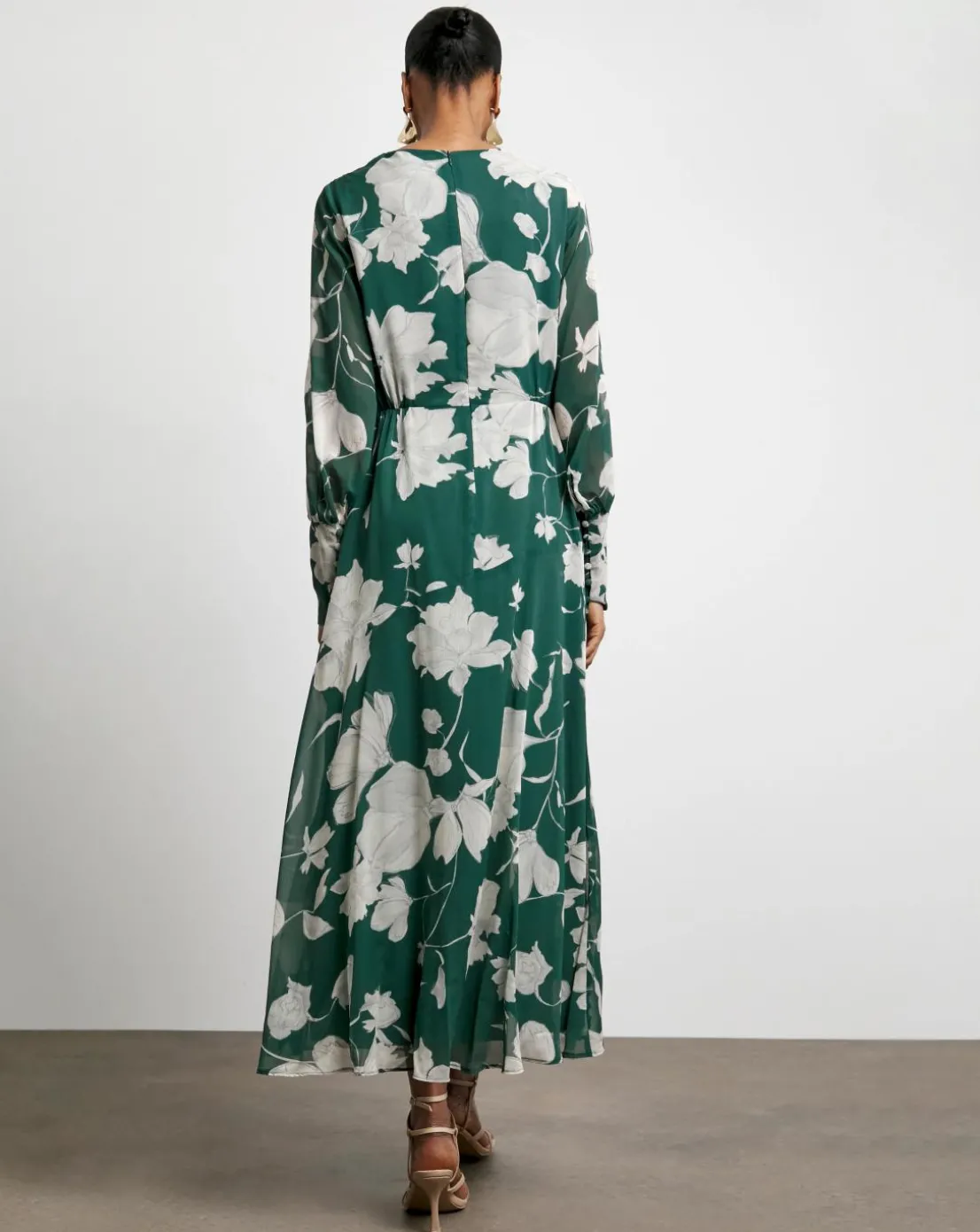Joanna Hope Long Sleeve Maxi Dress With Keyhole