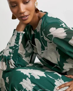 Joanna Hope Long Sleeve Maxi Dress With Keyhole