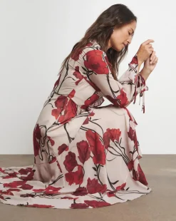 Joanna Hope Maxi Ruffle Wrap Dress