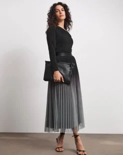 Joanna Hope Mesh Pleated Skirt