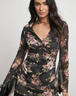 Joanna Hope Mesh Twist Top