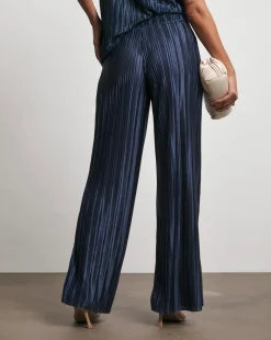 Joanna Hope Metallic Plisse Wide Leg Trousers