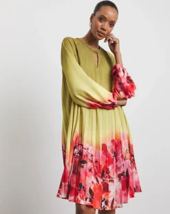 Joanna Hope Ombre Pleated Shift Dress