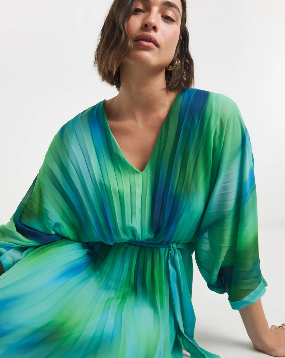 Joanna Hope Ombre Pleated Dress