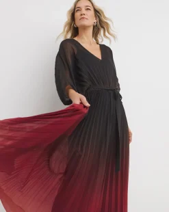 Joanna Hope Ombre Print Pleated Dress