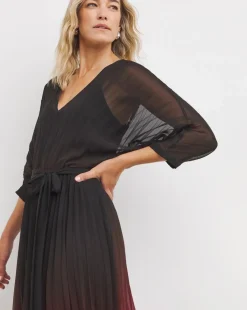 Joanna Hope Ombre Print Pleated Dress