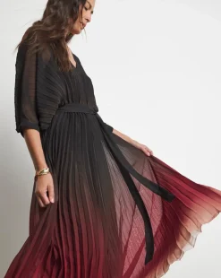 Joanna Hope Ombre Print Pleated Dress