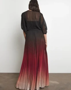 Joanna Hope Ombre Print Pleated Dress