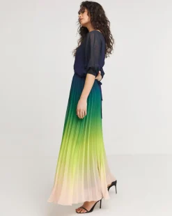 Joanna Hope Ombre Print Pleated Dress