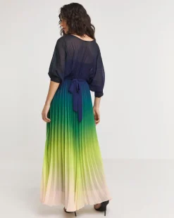 Joanna Hope Ombre Print Pleated Dress