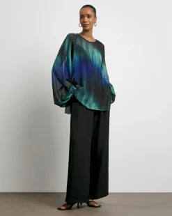 Joanna Hope Ombre Volume Sleeve Blouse