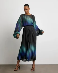 Joanna Hope Ombre Volume Sleeve Blouse