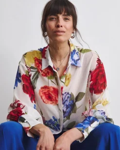 Joanna Hope Oversized Chiffon Shirt