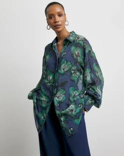 Joanna Hope Oversized Printed Shirt