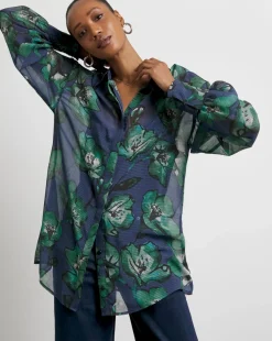 Joanna Hope Oversized Printed Shirt