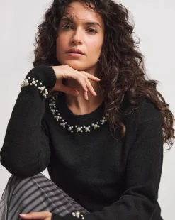 Joanna Hope Pearl Trim Knit Jumper