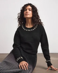 Joanna Hope Pearl Trim Knit Jumper