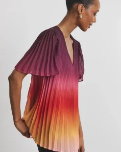 Joanna Hope Pleated Ombre Blouse