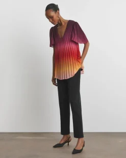 Joanna Hope Pleated Ombre Blouse