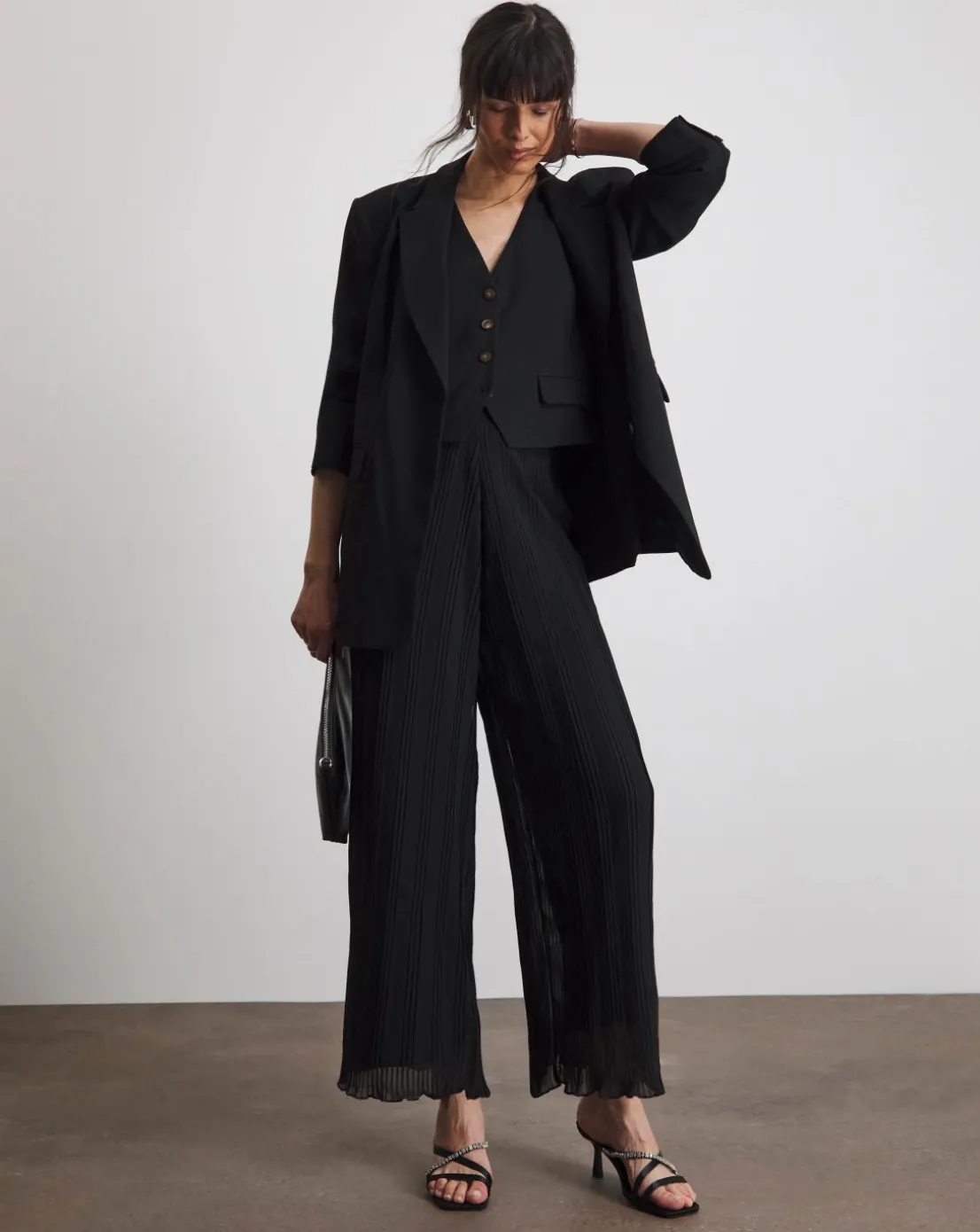 Joanna Hope Pleated Palazzo Chiffon Trouser