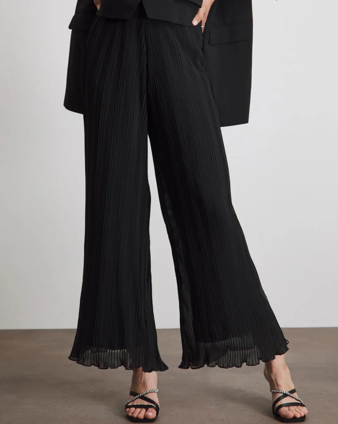 Joanna Hope Pleated Palazzo Chiffon Trouser