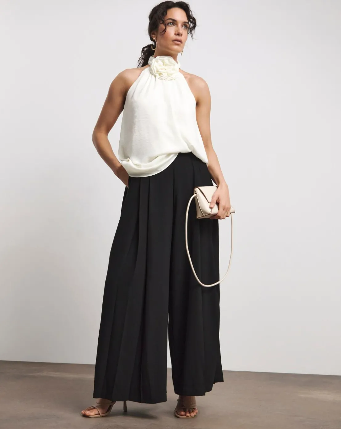 Joanna Hope Pleated Wide Leg Trousers