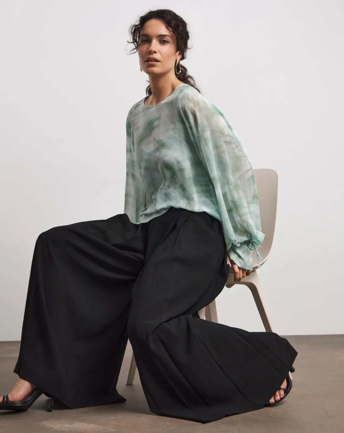 Joanna Hope Pleated Wide Leg Trousers