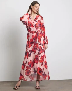 Joanna Hope Pleated Wrap Dress