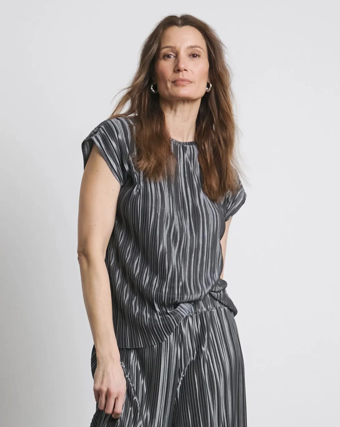 Joanna Hope Plisse Blouse