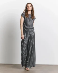 Joanna Hope Plisse Wide Leg Trousers