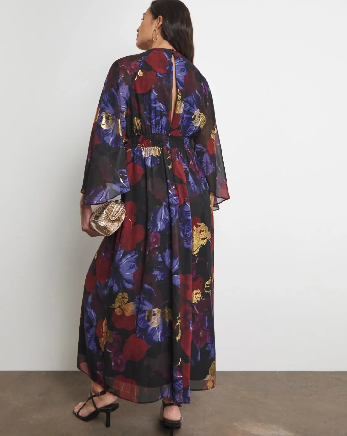 Joanna Hope Printed Maxi Dress With Gold Foil