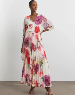 Joanna Hope Printed Pleated Maxi Dress