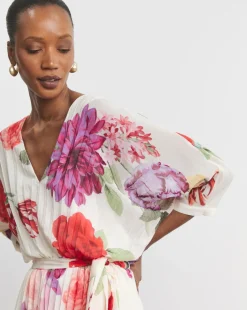 Joanna Hope Printed Pleated Maxi Dress