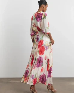 Joanna Hope Printed Pleated Maxi Dress