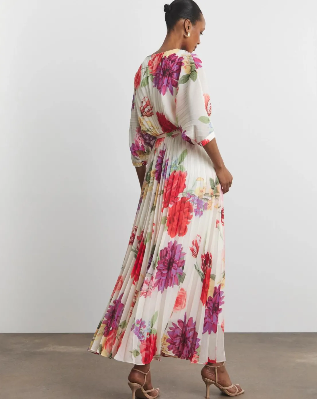 Joanna Hope Printed Pleated Maxi Dress