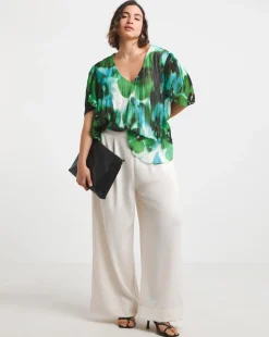 Joanna Hope Printed Pleated Blouse