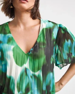 Joanna Hope Printed Pleated Blouse